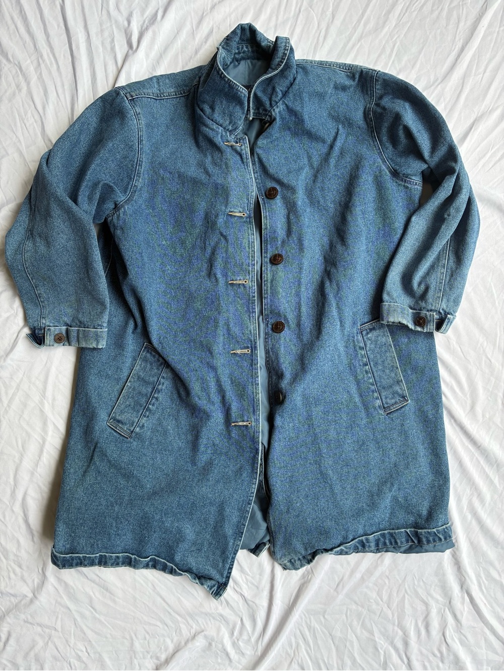 Denim&Co Blue Long Denim Coat Jacket